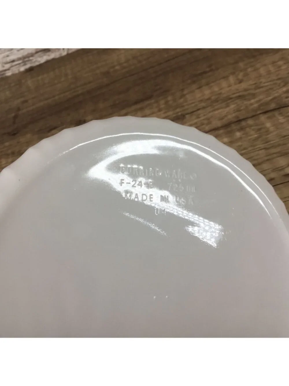Vintage Corning Ware F-24-B Round Baking Dish 725ml NO LID White 6 1/2